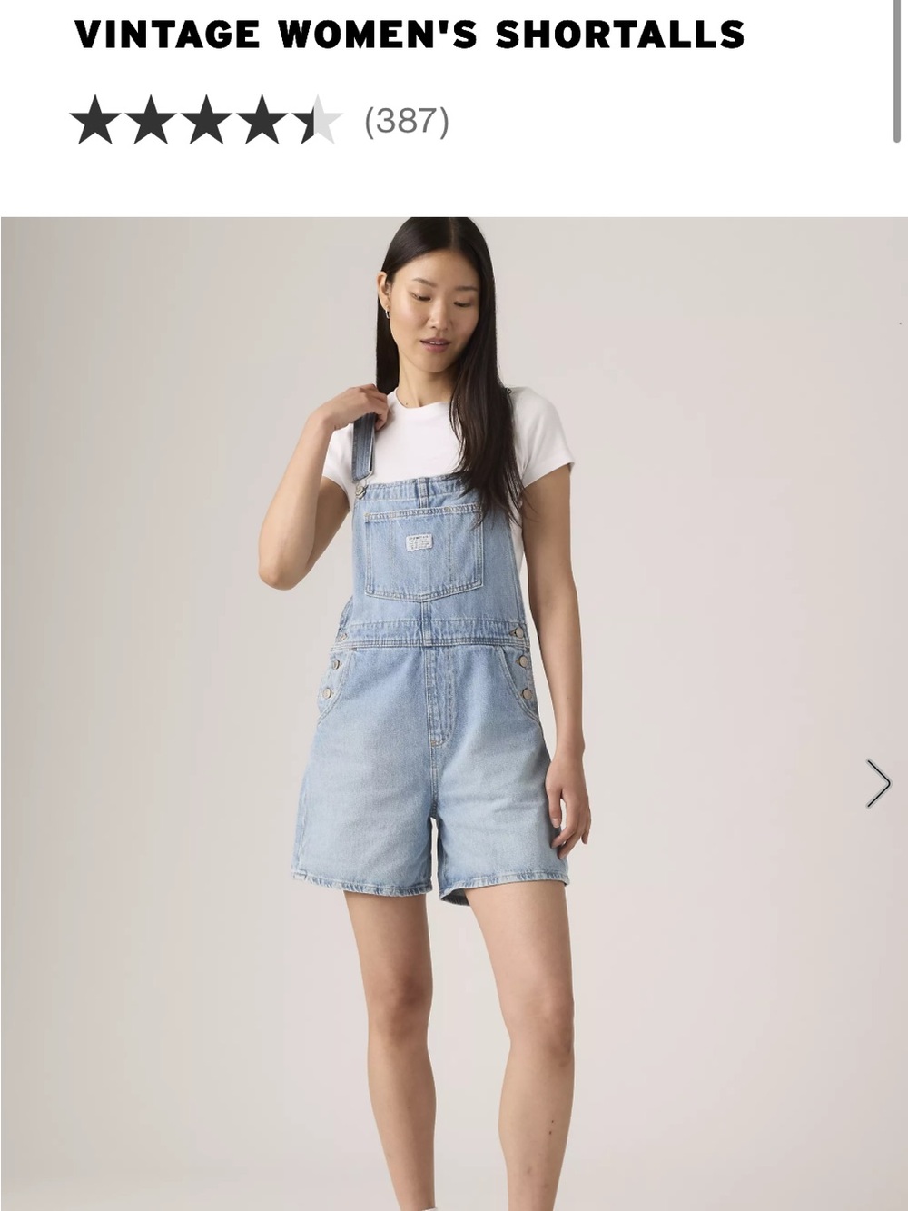Levis Vintage Light Blue Denim Shortalls - Women